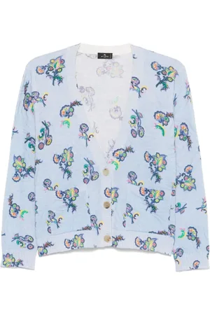 Etro Truien, unisex, Veelkleurig, L, Stijlvolle Jacquard Cardigan
