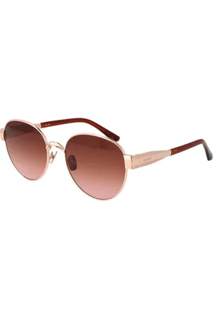 Sandro Accessoires, Dames, Geel, ONE Size, Goud Dames Ronde Zonnebril Rood Verloop