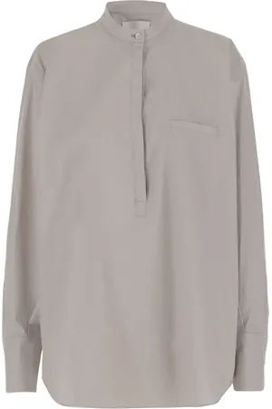 Sa Su Phi Blouses & Shirts, Dames, , XS, Katoen, Katoenen Ballon Shirt met Mandarin Kraag