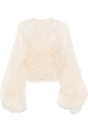 ZIMMERMANN Blouses & Shirts, Dames, , S, Damesblouses met Illuminate Macrame Bodice