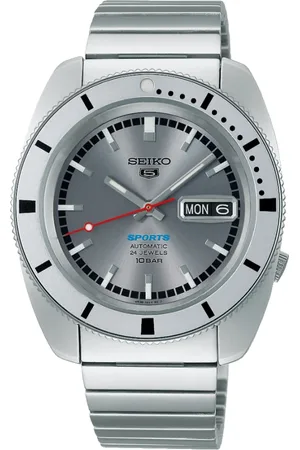Seiko Accessoires, Dames, Grijs, ONE Size, Srpl 03K1 - 5 Sports Automatisch Horloge 3 Wijzers Datum