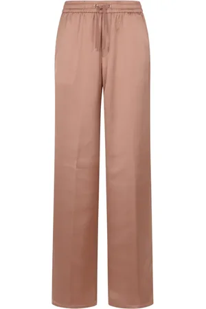 HERNO Broeken, Dames, Roze, XS, Satijn, Roze Casual Satijnen Broek