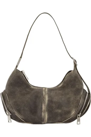 OSOI Tassen, Dames, Bruin, ONE Size, Leer, Bruine leren schoudertas met magnetische sluiting