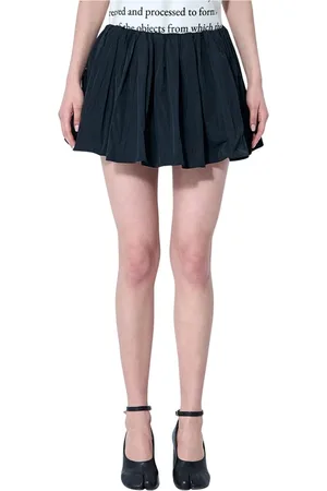 J.W.Anderson Rokken, Dames, Zwart, S, Polyester, Gathered Skort met Ingebouwde Shorts