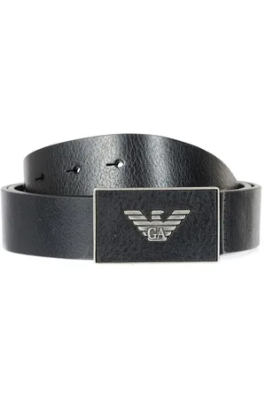Emporio Armani Accessoires, Heren, Zwart, 105 CM, Leer, Belts