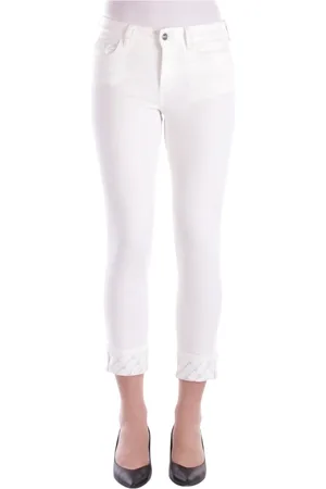 Liu Jo Jeans, Dames, Wit, W31, Katoen, Skinny Jeans met Strass Decoraties