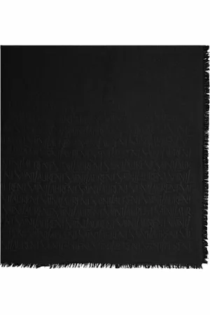 Saint Laurent Accessoires, Heren, Zwart, ONE Size, Gebloemd Sjaal