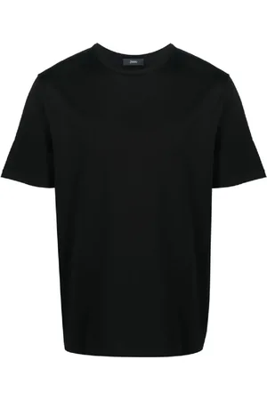 HERNO Tops, Heren, Zwart, L, Katoen, Zwart Jersey T-shirt voor Mannen