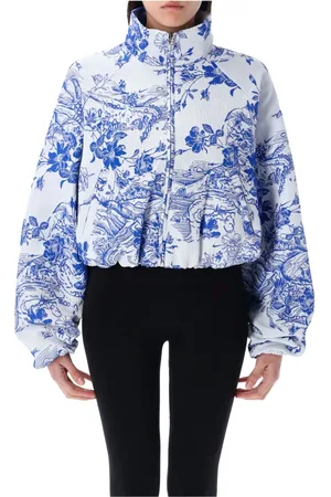 Nike Jassen, Dames, Blauw, S, Polyester, Jacquard Landschap Track Jacket