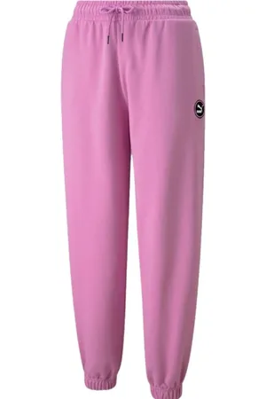 PUMA Broeken, Dames, Roze, M, Comfortabele en stijlvolle sweatpants