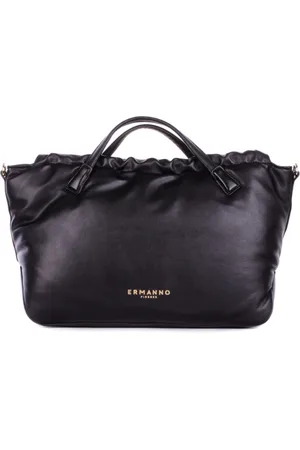 ERMANNO SCERVINO Tassen, Dames, Zwart, ONE Size, Leer, Zwarte Logo Voor Clip Schoudertas