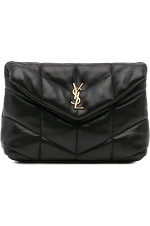 Saint Laurent Pre-owned, Dames, Zwart, ONE Size, Leer, Pre-owned Leather clutches