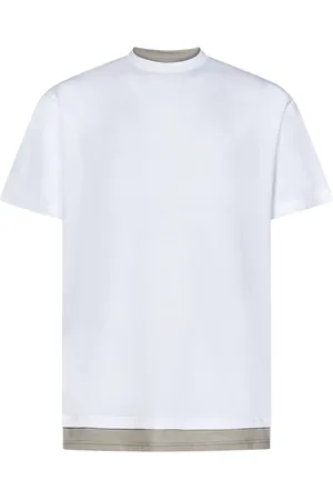 LOW BRAND Tops, Heren, Wit, S, Katoen, Witte T-shirts en Polos met Contrasterende Rand