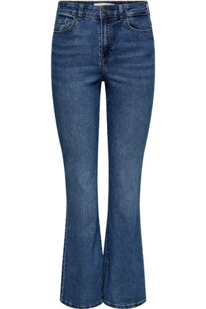 JACQUELINE DE YONG Jeans, Dames, Blauw, M L32, Denim, Bootcut Jeans Donkerblauw Denim