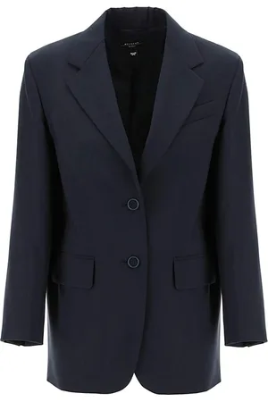 Max Mara Jassen, Dames, Blauw, M, Elegante Blazer voor Vrouwen