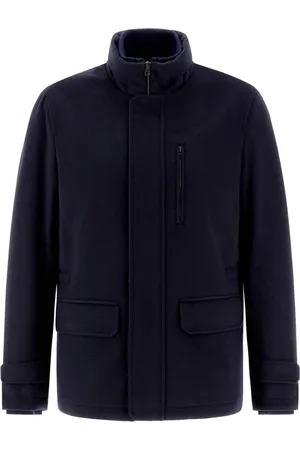 HERNO Jassen, Heren, Blauw, L, Wol, Luxe Wol Kasjmier Jas