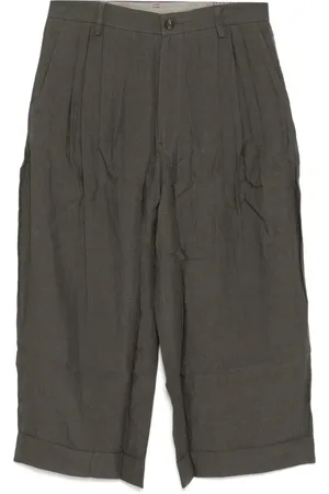 ZIGGY CHEN Korte broeken, Heren, Grijs, M, Antracietgrijze Broek Met Knopen En Riem