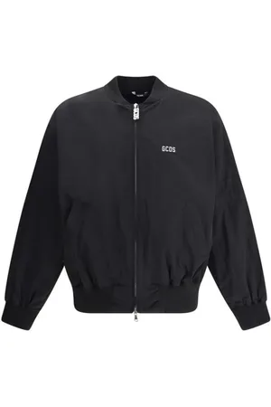 GCDS Jassen, Heren, Zwart, M, Nylon, Varsity Bomber Jacket met Monogram