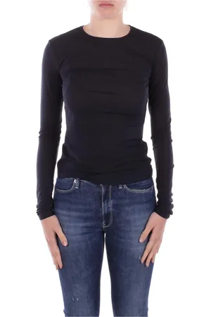 Max Mara Tops, Dames, Blauw, L, Blauw T-shirt met Frontlogo
