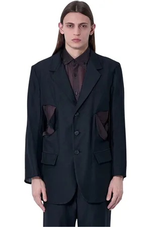YOHJI YAMAMOTO Jassen, Heren, Zwart, M, Taille Cut-Out Blazer