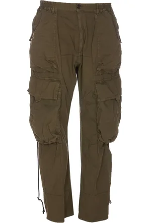 Dsquared2 Broeken, Heren, Groen, M, Katoen, Groene cargobroek met militair geïnspireerd ontwerp