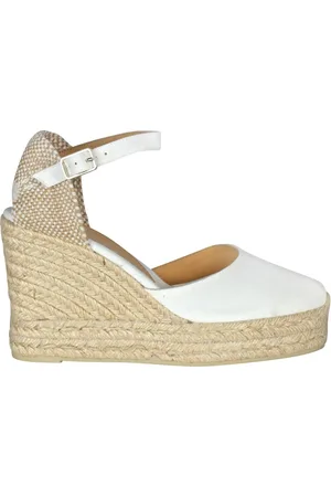 Castaner Schoenen, Dames, Wit, 37 EU, Wig Espadrilles met Enkelband