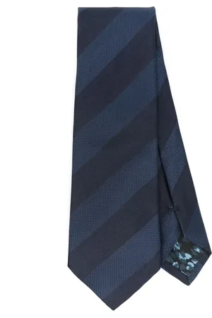 Paul Smith Accessoires, Heren, Blauw, ONE Size, Gestreepte heren stropdas in tonale stijl