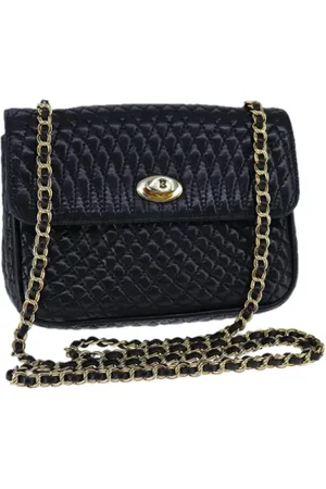 Bally Pre-owned, Dames, Zwart, ONE Size, Leer, Tweedehands leren schoudertassen