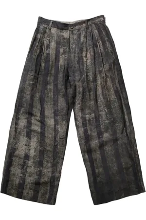 ZIGGY CHEN Broeken, Heren, Grijs, L, Verticale Streep Hoge Taille Broek