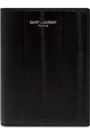 Saint Laurent Accessoires, Heren, Zwart, ONE Size, Leer, Opvouwbare Portemonnee