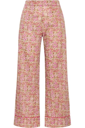 Maliparmi Broeken, Dames, Roze, XL, Katoen, Bloemen Batikbroek