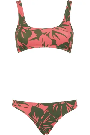 Gallo Badkleding, Dames, Veelkleurig, S, Roze bralette bikini voor vrouwen met bloemenpatroon
