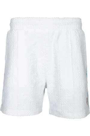 Casablanca Korte broeken, Heren, Wit, L, Elegante Jacquard Bermuda Shorts