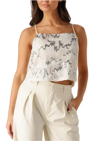 Gestuz Tops, Dames, , M, Dames Singlet Top in Ecru
