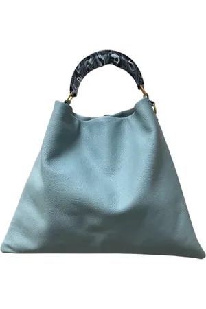 Marni Pre-owned, Dames, Blauw, ONE Size, Leer, Tweedehands leren handtassen