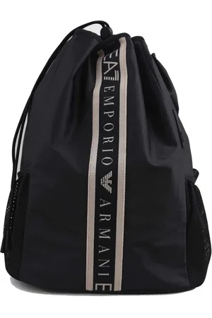 Emporio Armani Tassen, unisex, Zwart, ONE Size, Gerecyclede Zwarte Stoffen Rugzak