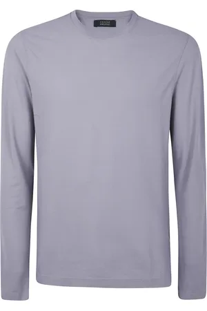 ZANONE Tops, Heren, Grijs, XL, Klassieke lange mouwen T-shirt