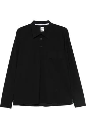 GR10K Tops, Heren, Zwart, L, Zwarte Ultrasound Polo Shirt