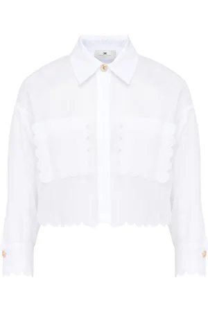 Elisabetta Franchi Blouses & Shirts, Dames, Wit, M, Witte Shirt Ca 09752E2-100
