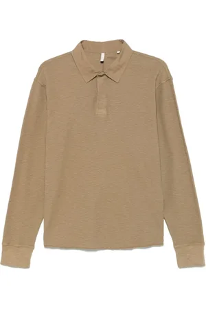 Sunflower Tops, Heren, Bruin, L, Bruine Poloshirt met Olijfkleurige Accenten