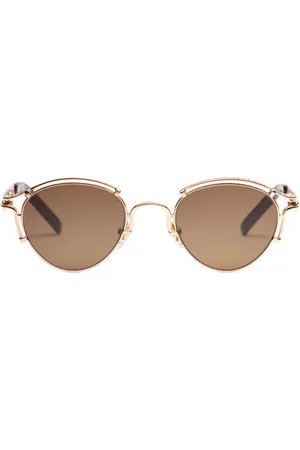 Jean Paul Gaultier Accessoires, Dames, Roze, ONE Size, Roze Goud Ovale Zonnebril