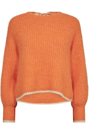 Co`Couture Truien, Dames, Oranje, L, Wol, Oranje Striktrui Stijlvol