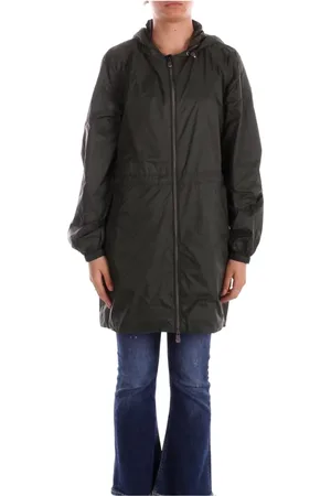 save the duck Mantels, Dames, Groen, M, Polyester, Groene Hoodie met zijlogo ritszakken