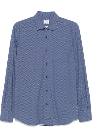 MAZZARELLI Overhemden, Heren, Blauw, 2Xl, Blauwe Oxford Overhemd Knoopsluiting Klassieke Kraag