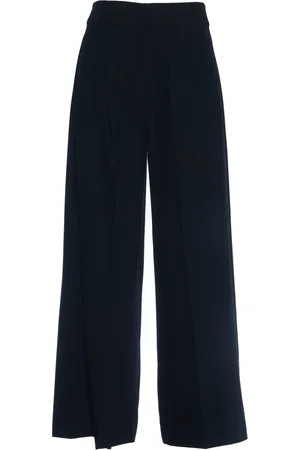 Max Mara Broeken, Dames, Blauw, S, Hoge taille rechte pijp broek