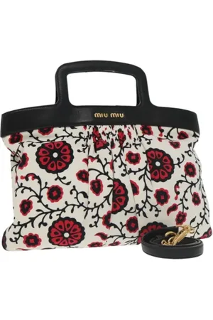 Miu Miu Pre-owned, Dames, Veelkleurig, ONE Size, Leer, Tweedehands Canvas handtassen