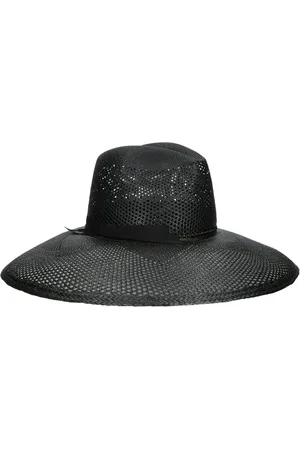 Borsalino Accessoires, Dames, Zwart, S, Kantpatroon Panama Hoed