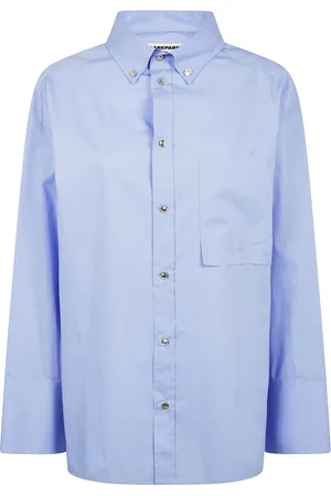 DARKPARK Blouses & Shirts, Dames, Blauw, S, Popeline shirt voor vrouwen