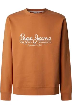 Pepe Jeans Sweatshirts & Hoodies, Heren, Oranje, M, Katoen, Oranje Crew Sweatshirt Urban Style