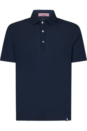 DRUMOHR Tops, Heren, Blauw, 2Xl, Katoen, Blauw Polo Shirt Klassieke Pasvorm Katoen